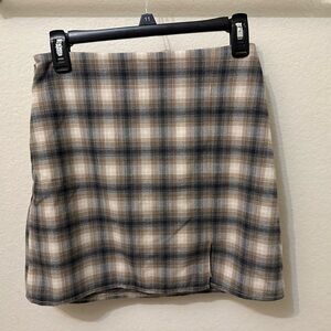 Old Navy Checkered Mini Skirt - Black, Gray, Cream